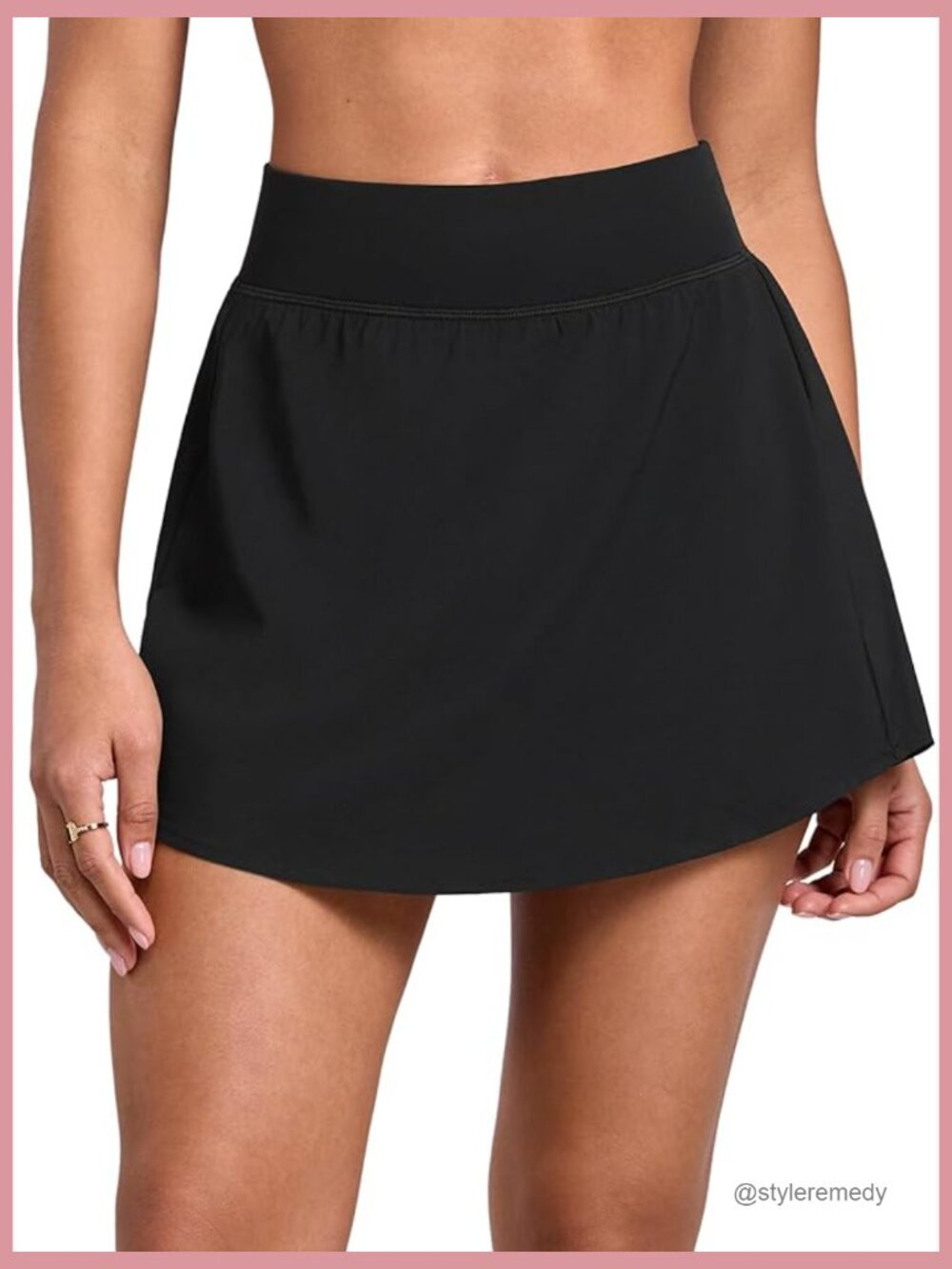Flared A-Line Tennis Skirt Lined with Pockets Quick-Dry Sports Workout Skort